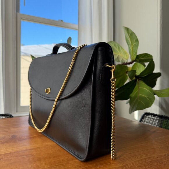 Vintage Black Leather Coach Lexington 5265 Briefcase or Laptop Bag - Picture 2 of 8